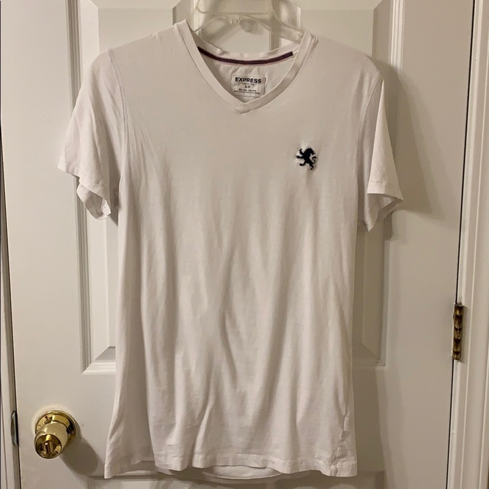 White Express V-Neck Tee